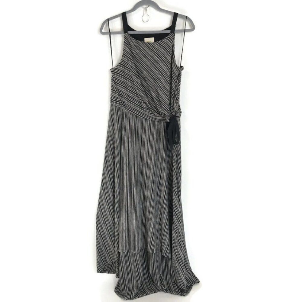Maeve Anthropologie Salsola Dress Women's Medium Striped High-Low Stretch Knit